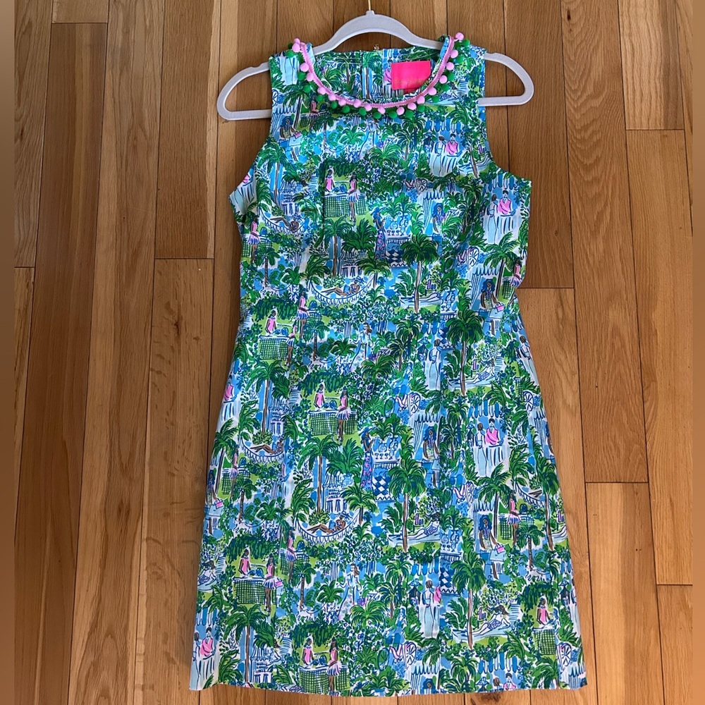 Lilly Pulitzer Green and Pink shift Dress
